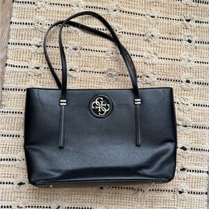 Guess Black Tote Bag with Logo Accent